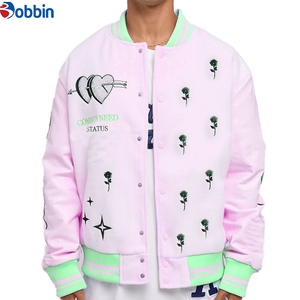 Blouson de baseball universitaire pour homme 2026 avec logo personnalisé, en cuir de mouton, style décontracté, col montant, coupe régulière, pour l'automne et l'hiver - Product Image 3