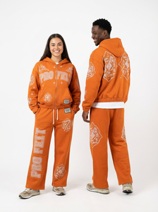 Ensemble de survêtement 2 pièces Pro Felt personnalisé pour homme, en molleton 100 % coton, imprimé Tigre Étoile, style décontracté streetwear - Product Image 2