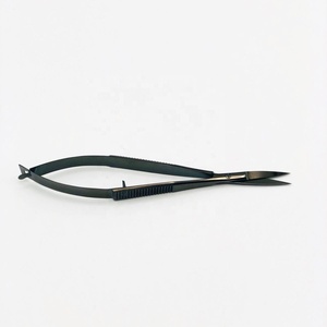 Tijeras de Acero Inoxidable Sólido con Mecanismo de Resorte, Punta Curva Negra para Corte Eficiente de Hilos, Tijeras de Maquillaje CE - Product Image 3