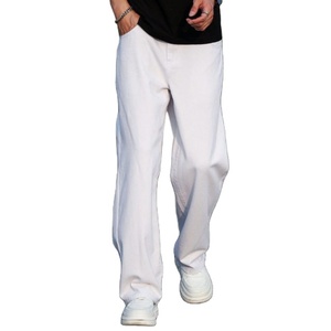 Jeans de Mezclilla para Hombre, Estilo Retro, Corte Recto, Color Blanco, Estilo Vintage, Ecológicos, Transpirables, Ligeros, Holgados, Tallas 28-40 - Product Image 5