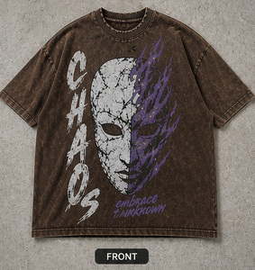T-shirt graphique vintage surdimensionné personnalisé pour homme, 100% coton, délavé à l'acide, style streetwear, impression DTG, respectueux de l'environnement - Product Image 2