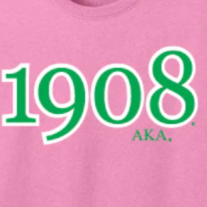 Camiseta bordada AKA Founding Year 1908, camiseta rosa de algodón de primera calidad con cuello redondo, manga corta, suave, transpirable, informal, unisex - Product Image 6