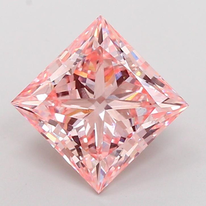 Diamante rosa sintético de corte princesa para la elaboración de joyas - Product Image 1