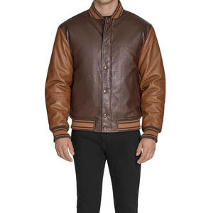 Chaqueta Varsity de Cuero de Alta Gama con Forro Aislante Cálido y Diseño Clásico con Botones en la Parte Delantera - Product Image 5