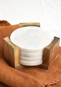 Ensemble de sous-verres en marbre en promotion avec tapis en pierre naturelle pour tasses à café et verres à vin, idéal pour la maison moderne, la cuisine et la table à manger - Product Image 5