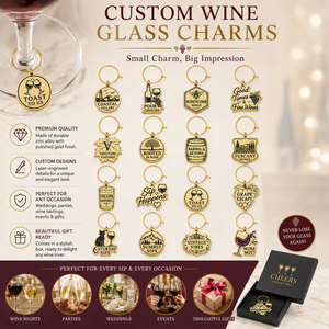 Etiqueta de Metal Grabada Personalizada para Copas de Vino, Marcador de Copas con Nombre, Anillo Identificador para Bebidas, Accesorio para Fiestas y Bares, Venta al por Mayor - Product Image 4