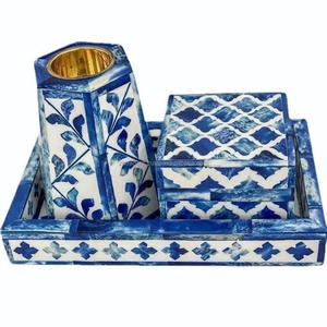 Ensemble cadeau Mabkhara artisanal pour Oud, charbon de bois et célébrations festives, majesté arabe, incrustation d'os, ensemble de brûleur à bakhoor en bois - Product Image 2