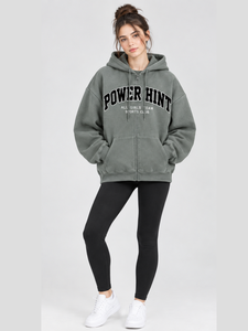 Premium Heavyweight Oversized Hoodie Streetwear Heavyweight Cotton Drop Shoulder Graphic Print Full Zip Unisex Sweatshirt <b>Jacket</b> - Product Image 5
