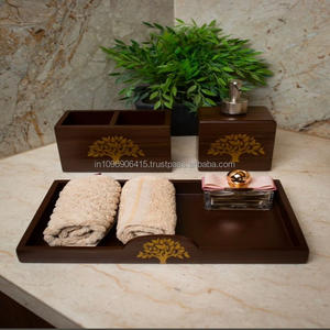 wooden Bathroom Vanity <b>Set</b>-Elegant Design solid wood bathroom essentials <b>set</b> natural wooden <b>bath</b> accessory kit - Product Image 4