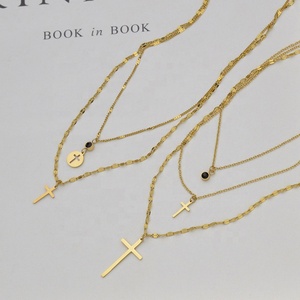 Collier Croix <span class=keywords><strong>Crucifix</strong></span> Élégant en Acier Inoxydable Tendance 2026 pour Femme Bijoux - Product Image 1