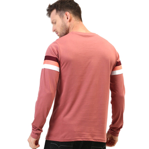 Camiseta de Manga Larga para Hombre, Cuello Redondo, Tejido de Punto, Corte Regular, 100% Algodón, Antiarrugas, con Bolsillo, Rayas y Detalles en Contraste - Product Image 2