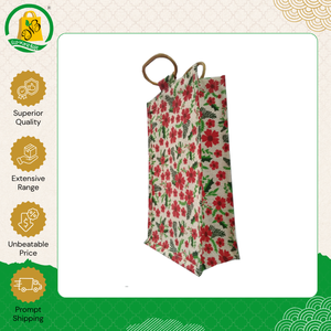 Bolsa de Compras de Yute Blanca con Estampado Geométrico Personalizado, Venta al Por Mayor de Alta Calidad a Bajo Precio - Product Image 2