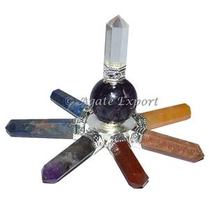 Générateur d'énergie de style Feng Shui de pierre précieuse sculptée de pyramide de tourmaline noire - Product Image 3