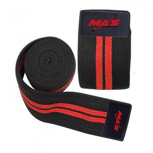 Enveloppes de genou de 39 pouces (paire) avec sangles pour squats haltérophilie Powerlifting Leg Press Cross Training Flexible Striped Pattern - Product Image 4