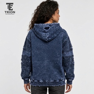 Damen-Hoodie im Used-Look mit weichem Tragegefühl, lockerer Passform, Vintage-Inspiration und modernem Streetwear-Look für den Alltag. - Product Image 3