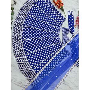 Lehenga choli ที่สวยที่สุดพร้อมกระจกฟอยล์2XL ทำงานขนาด - Product Image 6