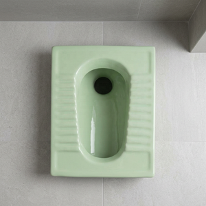 Inodoro de Cerámica Verde Rústico, Tipo Orissa, Montado en el Suelo, para Proyectos de Hoteles con Estilo Africano Auténtico - Product Image 1