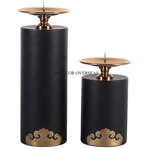 Fancy Brass Hurricane Candleholder <b>Gold</b> Finish Clear Glass Cylinder Home Decoration Heat Resistant Metal <b>Lantern</b> From India - Product Image 4