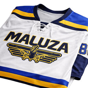 Jersey de Hockey sobre Hielo Unisex, 100% Poliéster, Manga Larga, Cuello en V con Cordones, Transpirable, Ligero, Corte Regular, Estampado Personalizado - Product Image 5