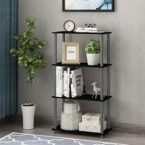 Garage Shelves 4-Tier Toolless Corner <b>Book</b> Shelf Open Storage for Living <b>Room</b> Home Office - Product Image 2