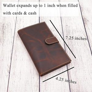 Wholesale Price Genuine Leather Durable High Quality OEM Long Men's <b>Wallet</b> With Custom Logo Trending Snap Button Closure - Product Image 5