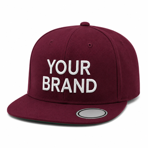 Wholesale Cotton 6 Panel <b>Hat</b> Flat Brim Snapback Cap With Custom Logo for Men - Product Image 4