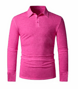 Polo à manches longues 100 % coton pour homme, haut d'affaires, séchage rapide, idéal pour l'été - Product Image 3