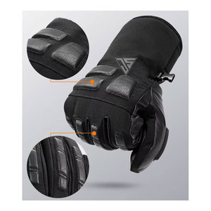 Gants de ski pour hommes en cuir/tissu imperméable coupe-vent à doigts séparés, chauds pour l'hiver, compatibles écran tactile – Vente chaude usine, personnalisables - Product Image 4