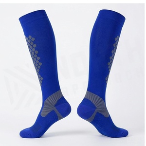 Crew <b>Socks</b> Geometric Pattern Blue Breathable <b>Running</b> <b>Socks</b> for Adults Spring Season - Product Image 3