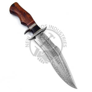Nueva Edición Cuchillo Bowie de Acero de Damasco de 11 Pulgadas Personalizable, Cuchillo de Caza Ranger con Mango de Madera, Cuchillo de Supervivencia de Hoja Fija Coleccionable - Product Image 2