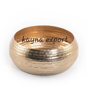 Cuenco de Metal elegante con acabado dorado, patrón martillado, forma única, cuenco para servir, decoración de vajilla, última creación artesanal, comida - Product Image 3