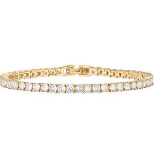 Pulsera Unisex de Oro Blanco Chapado con Diamantes Redondos de Corte Brillante Sintético, Certificado IGI, Joyería Clásica de Lujo para Bodas - Product Image 4