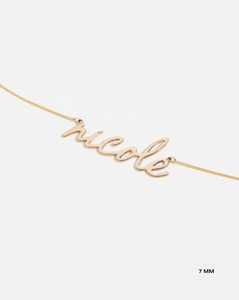 Collier personnalisé avec nom, chaîne gourmette 5mm 7mm, colliers ajustables 16-18 pouces, bijoux fins personnalisés en or massif 14K 18K - Product Image 4