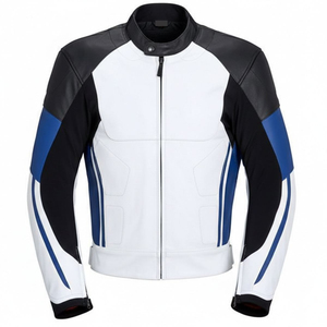 Chaqueta de Motociclista Personalizada de Piel de Oveja Genuina, Talla Grande, Cuello Redondo, Impermeable, Estilo Casual y Formal, Diseño Urbano - Product Image 1