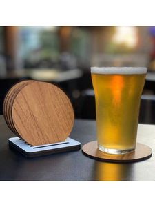 Natural Wood <b>Drink</b> Coaster Set, Handmade Table Coasters for Coffee Cups, Tea Mugs, Glasses and Home Décor - Product Image 3