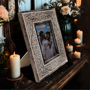 Cadre photo classique en bois massif, affichage de photos intemporel, cadre photo en bois fait main moderne, décoration minimaliste pour la maison, cadres rustiques antiques - Product Image 5