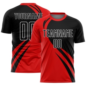 Vente en gros directe OMMIZ INDUSTRY, uniforme de football personnalisé blanc, noir et rouge, sublimation - Product Image 2