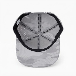 Casquette de baseball camouflage avec logo brodé, découpe laser, visière incurvée, en tissu, pour le golf et le sport, fermeture réglable, idéale pour l'extérieur - Product Image 4