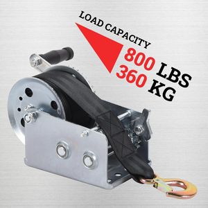 Manivela de Mano para Remolque de Barco de Alta Resistencia con Correa de Poliéster de 16.4 Pies, Operación Manual con Trinquete para ATV UTV - Product Image 3