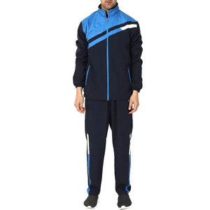 Ensemble de survêtement pour homme à faible MOQ, manches longues, fermeture éclair, design rayé, tenue sportive décontractée, matière polyester respirante - Product Image 1