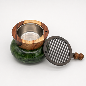 Brûleur d'encens en bois et résine arabe fait main ABI OVERSEAS, diffuseur aromatique, design géométrique, durable, directement de l'usine - Product Image 3