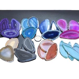 หินอาเกตจีโอดธรรมชาติแท้ขายส่งจำนวนมาก ไม่มีรู หลายสี รูปทรงไม่สม่ำเสมอ คริสตัลบำบัด หินขัดเงา - Product Image 2