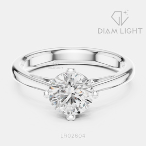 Bague de fiançailles solitaire ronde 1,00 carat, bijoux fins, certifiée IGI, or blanc 14 carats, diamant de laboratoire, bague d'anniversaire - Product Image 1