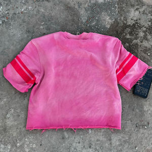 Fabricante de ropa urbana personalizada, conjunto de camiseta y pantalones cortos holgados de algodón 100% con rayas, para hombre. - Product Image 3