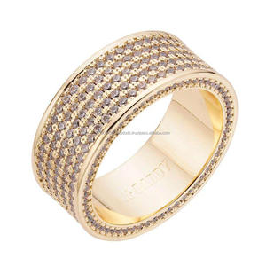 Premium 925 Sterling Silver Moissanite Diamond Men's Bold Band <b>Ring</b> With <b>Crystal</b> Look Details For Wholesale Jewelry Buyers - Product Image 1