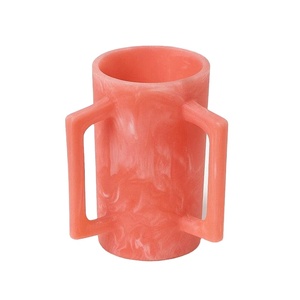 Jarra de Resina Clásica con Diseño de Espiral Verde Menta, Taza de Viaje con Tapa y Pajita para Té, Café, Agua, Bar, Bodas y Camping, Colección Hecha a Mano - Product Image 1