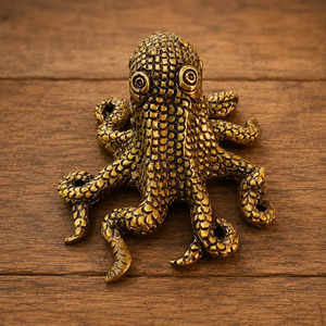 Pendentif Pieuvre Vintage SHUBHAM en Laiton, Figurine Animale Marine Artisanale pour Décoration d'Intérieur et Cadeau - Product Image 6