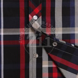 Chemise habillée pour homme en flanelle à carreaux, anti-chaleur, protection ignifuge, 100% coton, manches courtes, boutonnée, épaules tombantes, protection contre la vapeur - Product Image 4