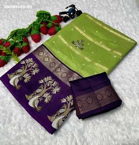 Conjunto de Saree y Blusa de Seda Semiviscosa de Excelente Calidad para Festivales, con Pallu Peshwai y Diseño de Tejido Zari, Proveedor de Surat - Product Image 2