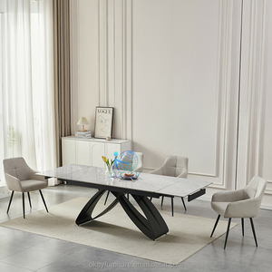 Elegant Large White Pedestal Ceramic Dining <strong>Table</strong> <strong>Set</strong> 200x100 for 6 <strong>Diner</strong> Perfect Dining Room <strong>Table</strong> Furniture - Product Image 2